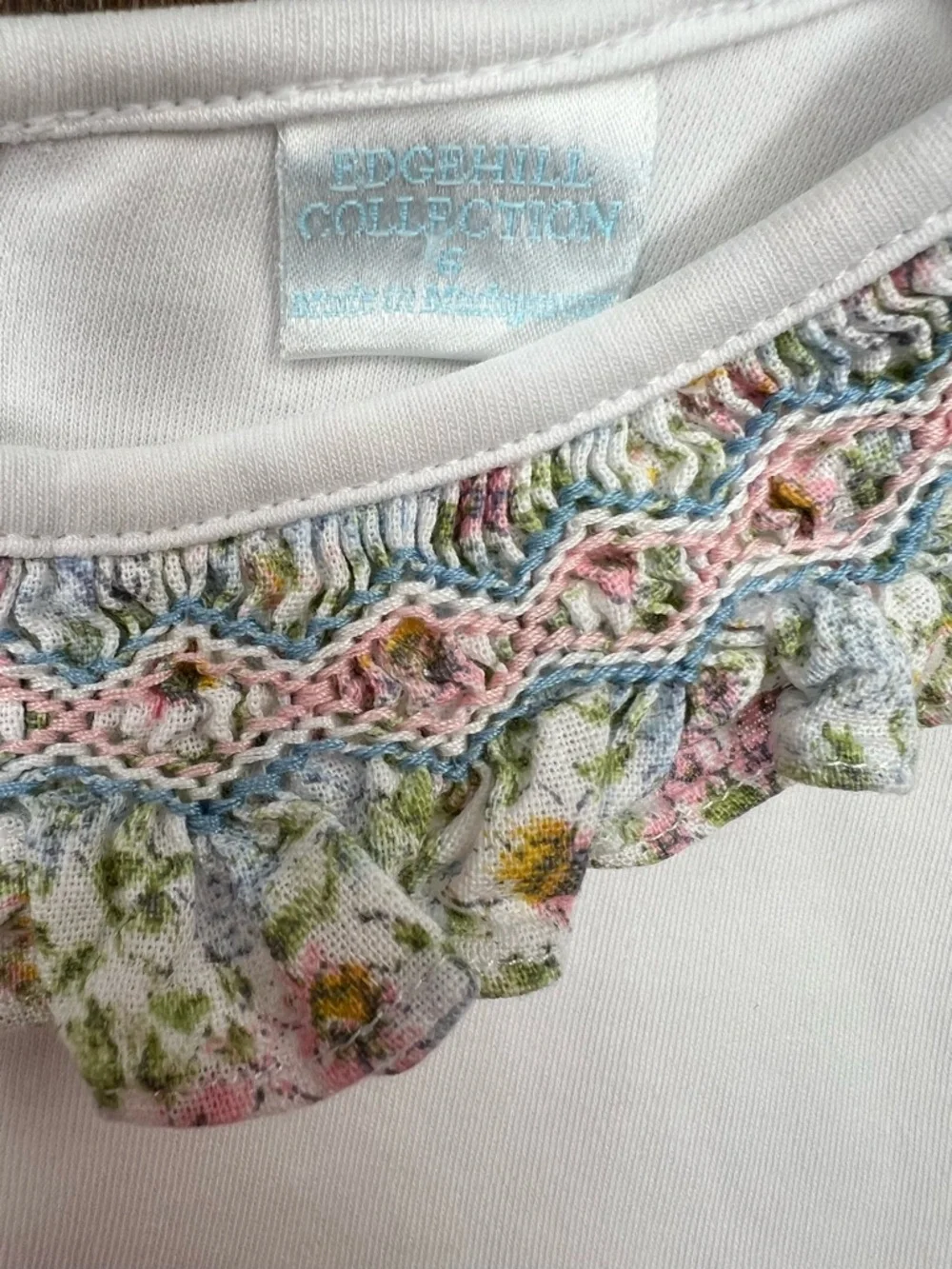 Edgehill Collection Girls 2 Piece Floral Smocked Skirt Set Size 6